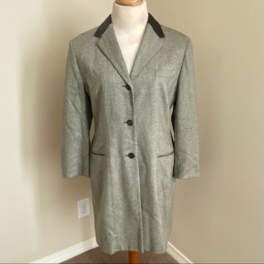 Lauren Ralph Lauren Wool Black Leather Collar Women’s Classic Fall Coat